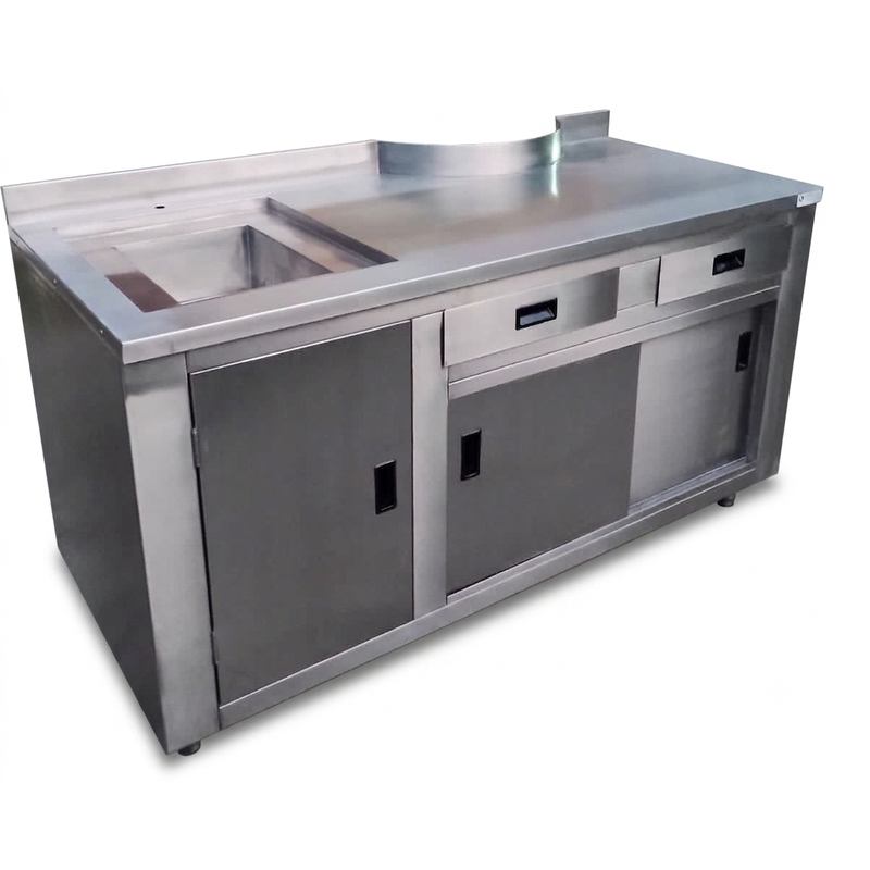 Balcão Gabinete com Cuba e Portas de Correr
