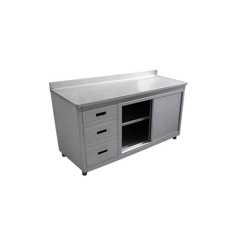 Balcão Gabinete com Gaveteiro e Portas de Correr